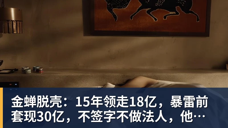 金蝉脱壳：15年领走18亿，暴雷前套现30亿，不签字不做法人，他才是恒大最“精明”的人